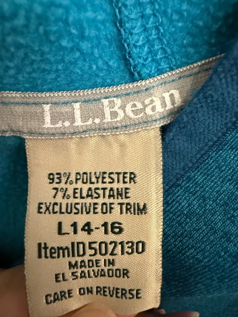L.L. BEAN Blue Mountain Graphic Hoodie with thumb holes boys size 14-16